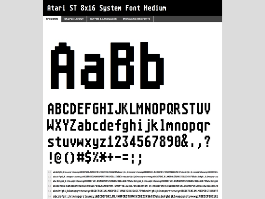 webfontkit-20260201-001313/atarist8x16systemfont-demo screenshot