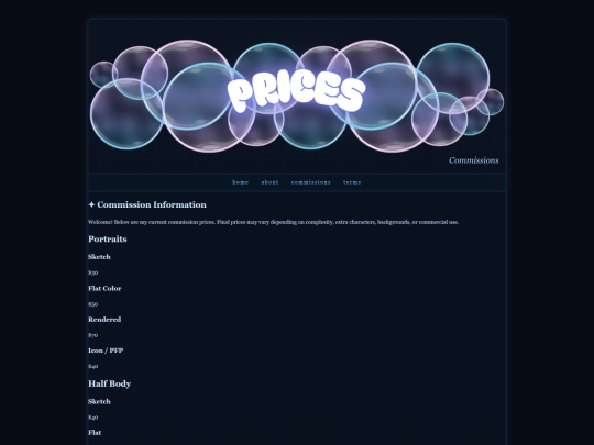 commissions screenshot