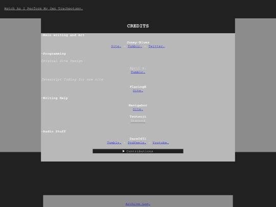 tracheotomy/credits screenshot