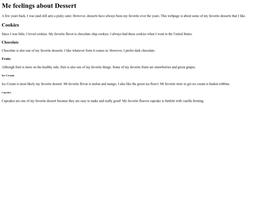 DessertWebPage screenshot