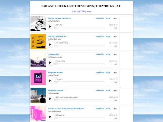 music links screenshot