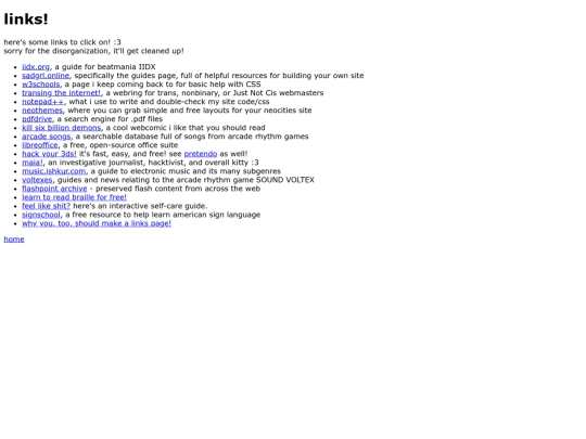 links screenshot