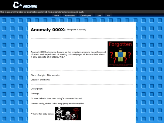 AnomalyTemplate screenshot