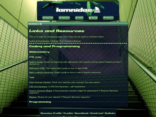 links screenshot