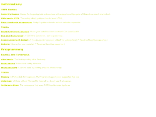 links/pages/webdev screenshot