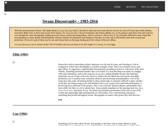 Discographies/SwansDiscography screenshot