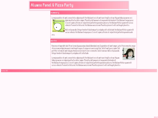 artist pages/AlumnxPanel screenshot