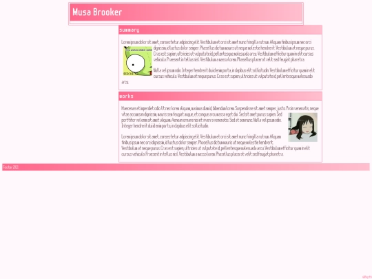 artist pages/MusaBrooker screenshot