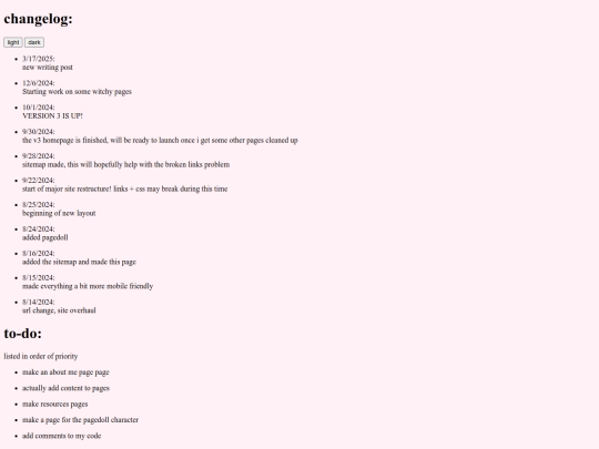 changelog screenshot