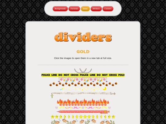 dividers/gold/menu screenshot