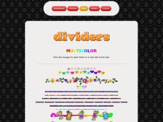 dividers/multicolor/menu screenshot