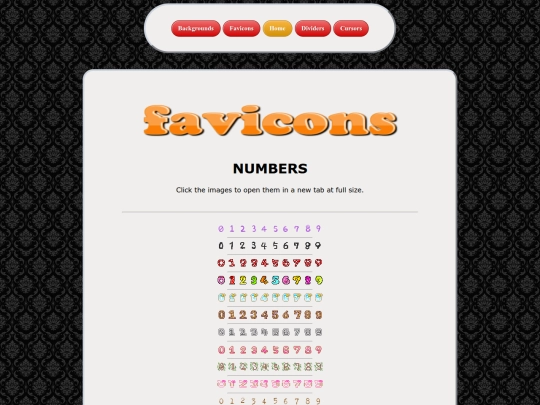 favicons/numbers/menu screenshot