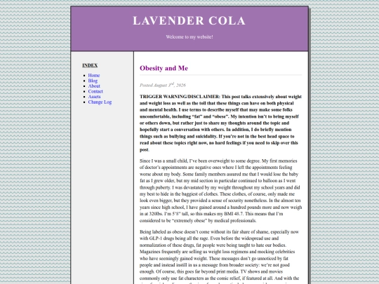 blog/ObesityAndMe screenshot