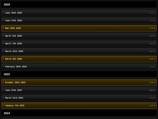 menus/changelog screenshot