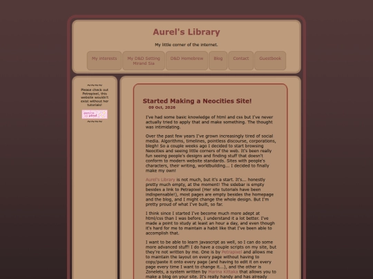 posts/2026-10-09-Started-Making-a-Neocities-Site! screenshot