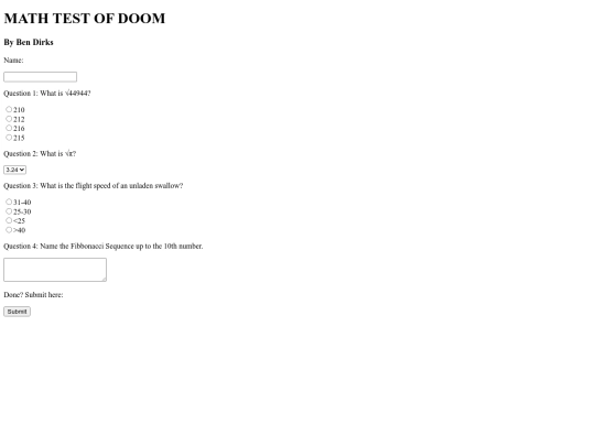 MATHTEST screenshot