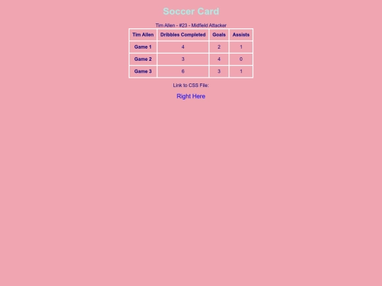 Scorecard Assignment/Soccer screenshot