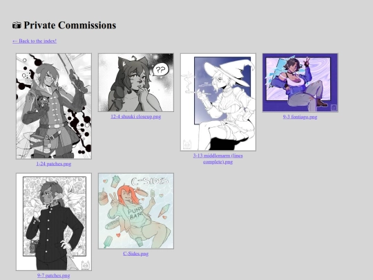 Portfolio/private-commissions screenshot