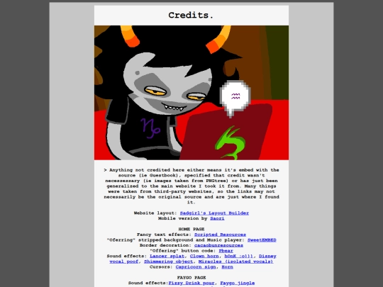 Guestbook and Credits/Credits screenshot