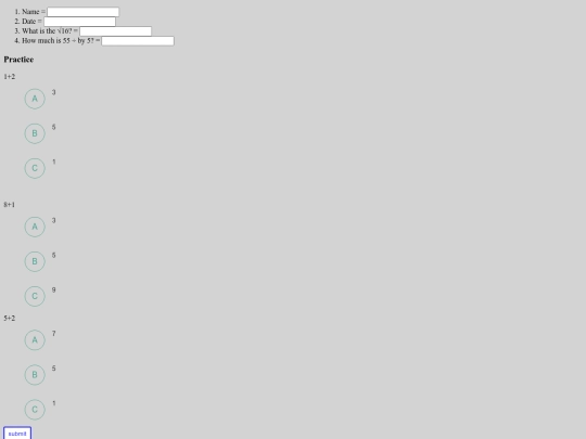 Project/mathquiz screenshot