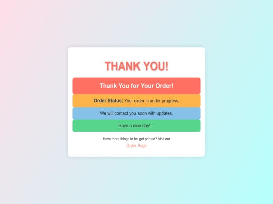 Thankyou screenshot