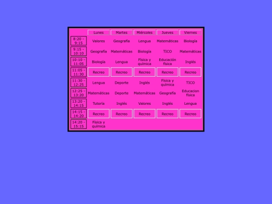 horario screenshot