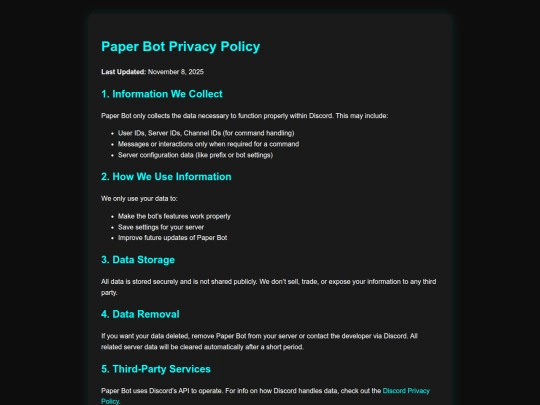policy screenshot
