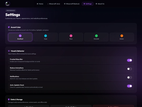 settings screenshot