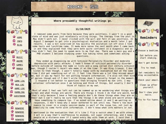 Blog screenshot