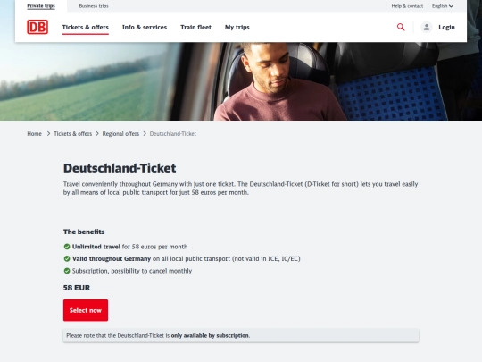 Deutschland-Ticket/The Deutschland-Ticket for just 58 euros per month screenshot