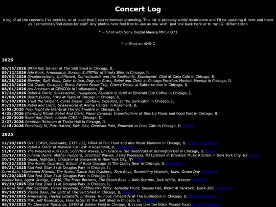 concertlog screenshot