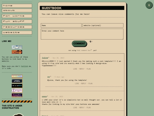 guestbook screenshot