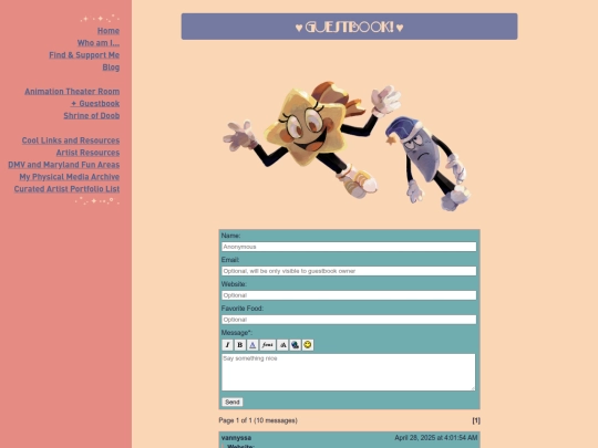 guestbook screenshot