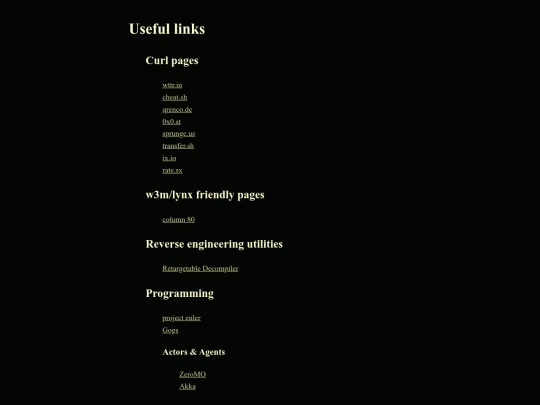 links screenshot