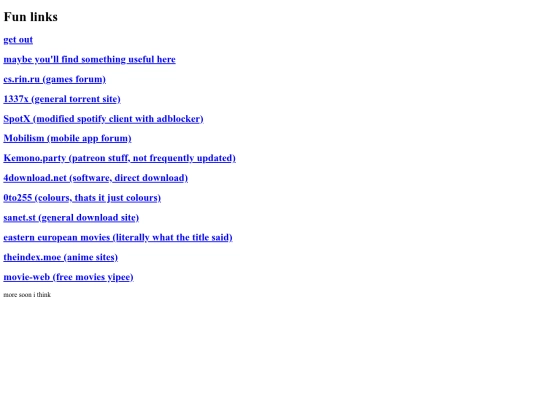 links screenshot