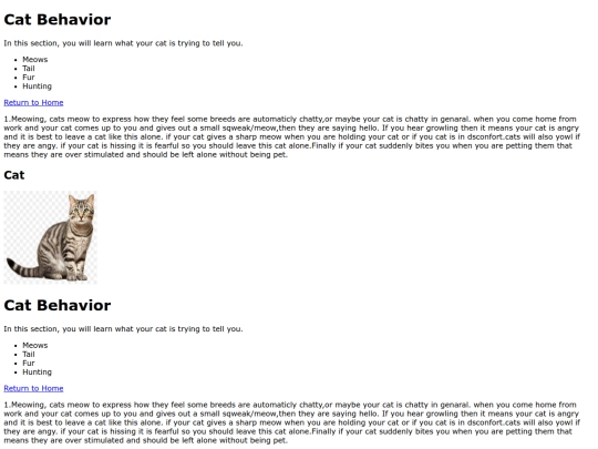 Behavior screenshot