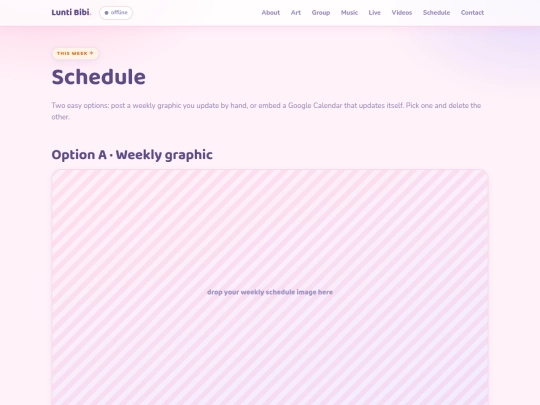 schedule screenshot