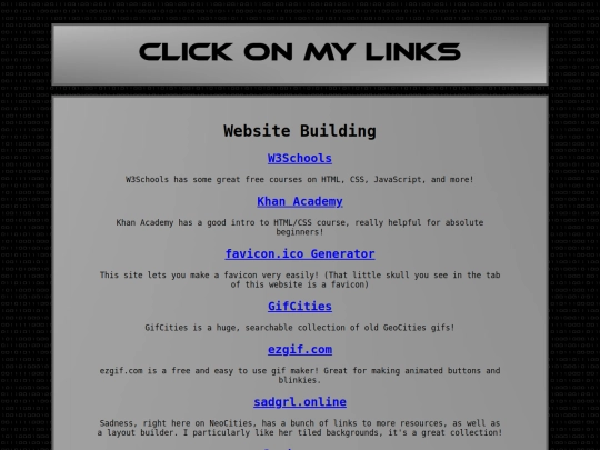 links screenshot