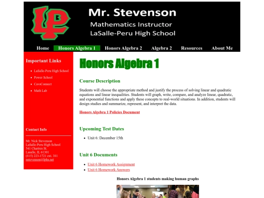 7360 Intro to Web Development/Honors_Algebra_1 screenshot