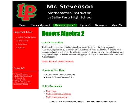 7360 Intro to Web Development/Honors_Algebra_2 screenshot