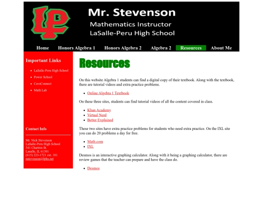 7360 Intro to Web Development/Resources screenshot