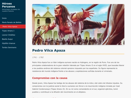 heroes/pedro-vilca screenshot