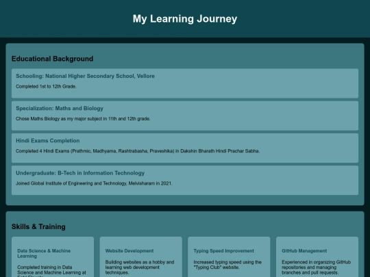 Portfolio/learn screenshot
