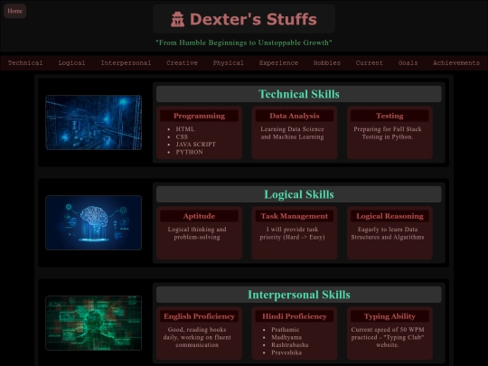 Portfolio/skills screenshot