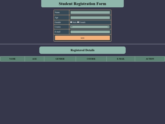 Student Registration screenshot