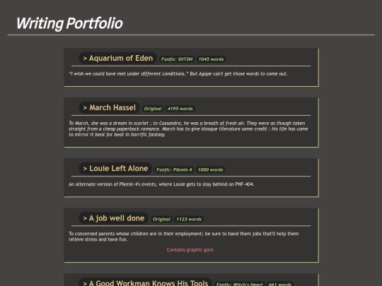 writingportfolio screenshot