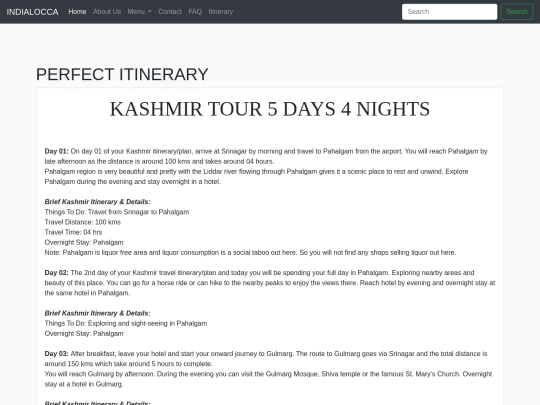 itinerary screenshot