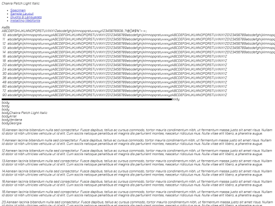 ChakraPetch/chakrapetch-lightitalic-demo screenshot