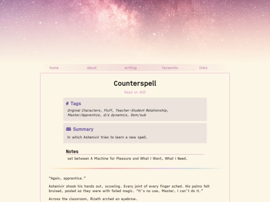 fanfic/counterspell screenshot