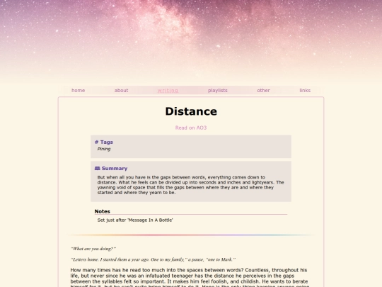 fanfic/distance screenshot